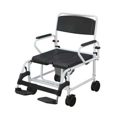 XXL Toalettstol med hjul – upp till 270 kg