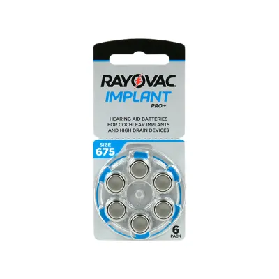 Hörapparatsbatterier Rayovac 675P / A675P Cochleaimplantat