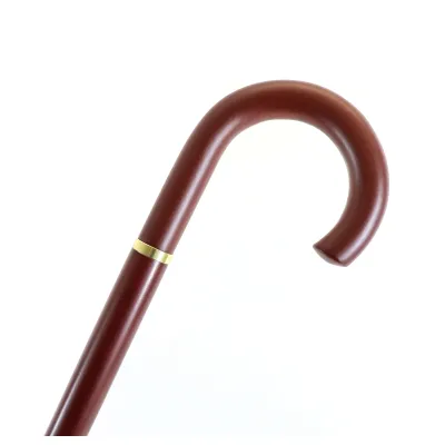 Käpp med böjt handtag (valnöt)