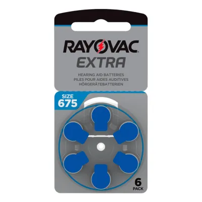 Rayovac Hörapparatsbatterier 675P 6-pack