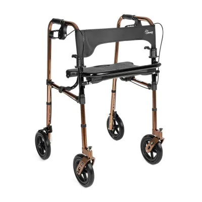 Rollator med 4 hjul bromsar och sits, DEFENDER