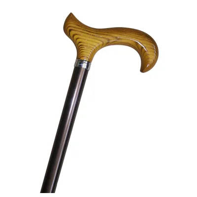 Käpp med stötdämpande fjäder, höjdjusterbar, mörkbrun